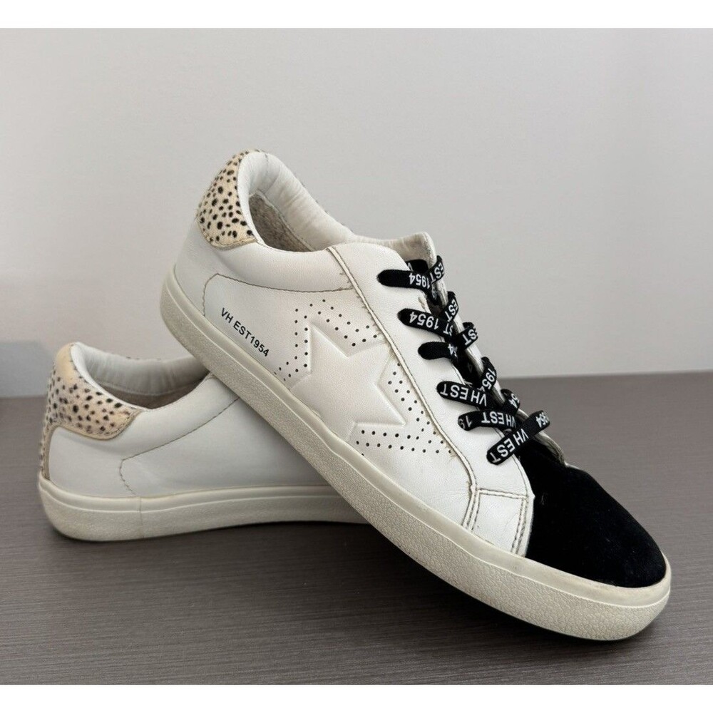 Vintage Havana VH EST 1954 Sneakers LINDA Sz8 White Star Wild cheetah Logo Lace